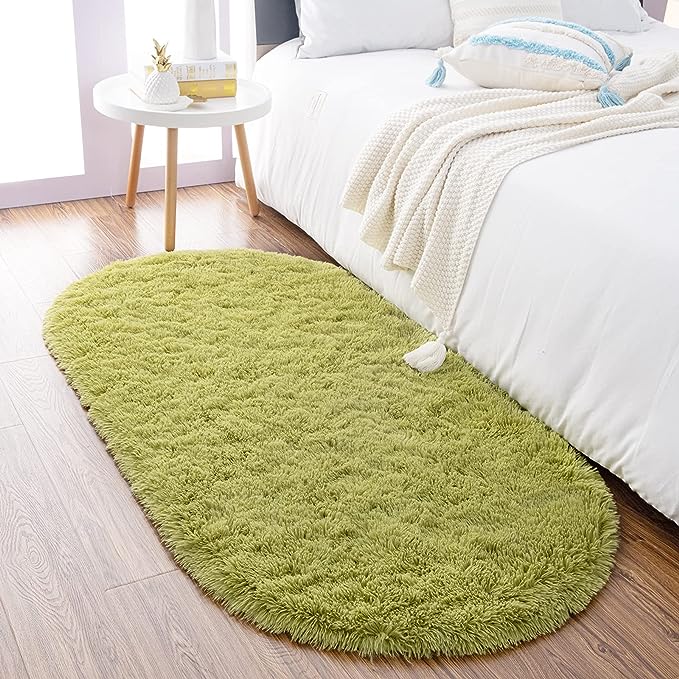 Noahas Ultra Soft Fluffy Bedroom Rugs Kids Room Carpet Modern Shaggy Area Rugs Home Decor 2.6' X 5.3', Green