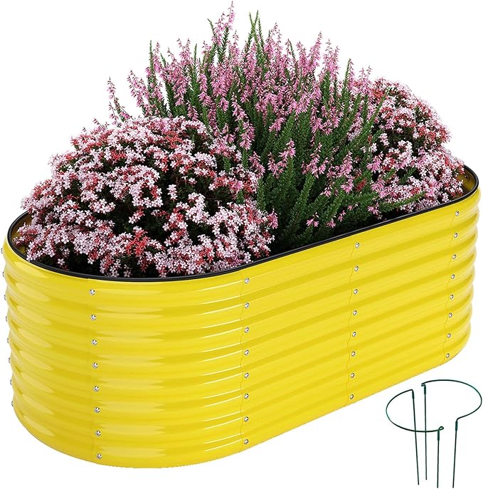 Galvanized Metal Planter Raised Garden Bed Kit for Gardening Outdoor,6x3x2ft Planter Grow Garden Box Raised Flower Bed,Long Vegetable Clearance Herb Raised Garden Beds For Container Gardening