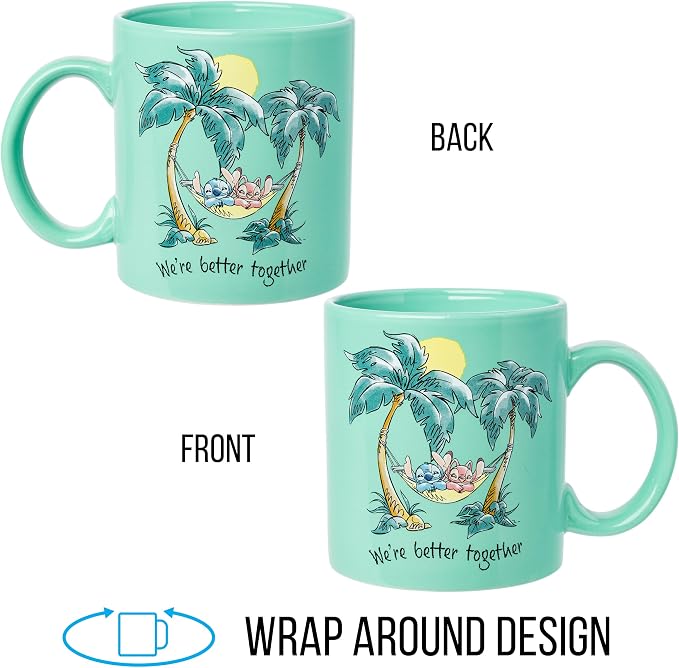 Silver Buffalo Disney Lilo and Stitch Better Together, Ceramic Mug, 20oz | Angel, We're, 0.59 Liters