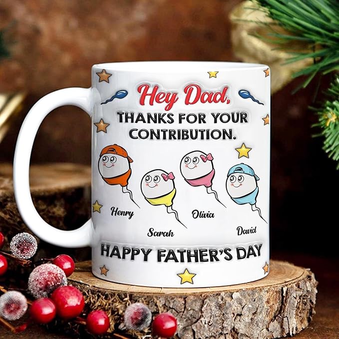 LOVELYPOD Custom Dad Mug with Kids Names, Fathers Day Mugs, Dad Gifts from Daughter Son, Fathers Day Presents, Personalized Coffee Cup, Custom Papa Gifts