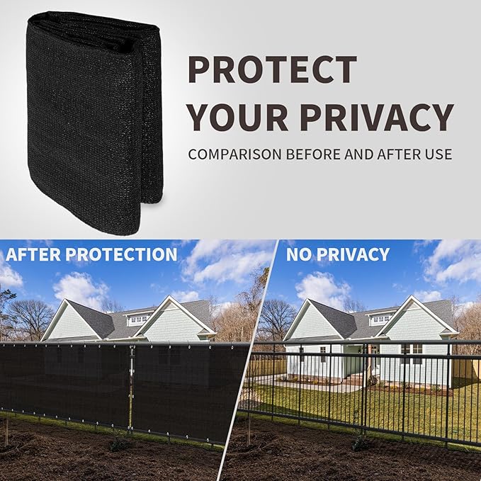 LOVE STORY Custom Size 3'x31' Black Balcony Privacy Screen,UV Block Privacy Fence Screen,90% Shield for Outdoor Pool Garden Apartment Railing