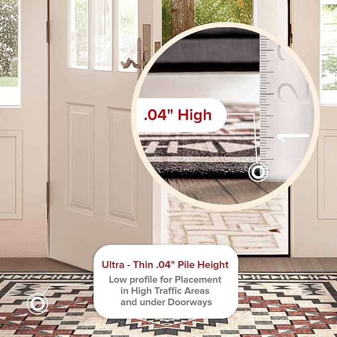 nuLOOM Leighton Machine Washable Southwestern Medallion Ultra Thin Runner Rug, 2' 6" x 10', Beige