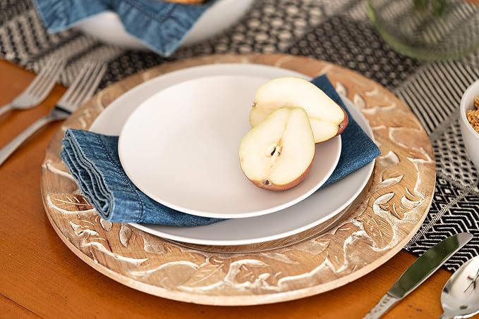 10 Strawberry Street Wazee Matte 8.25" Coupe Salad Plate, Set of 6, White