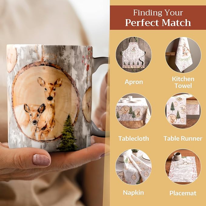 Maison d' Hermine Coffee Mug with Handles Tea Cups (12 Ounce, Pack of 1) | Fine Bone China Coffee Mugs for Hot Beverages Cappuccino Latte Home Restaurant Hotel Spring Summer -Mountain Life - Winteralp