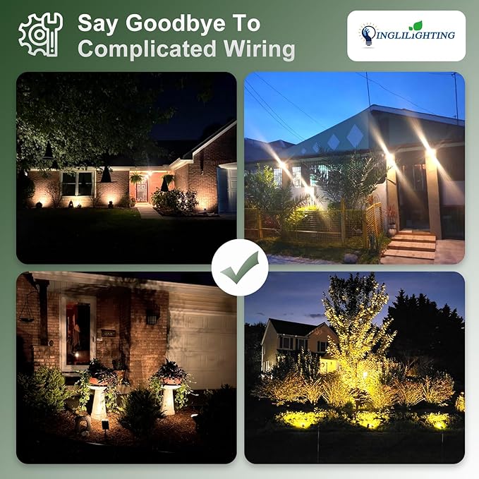 DINGLILIGHTING Waterproof Solar Lights Outdoor: IP65 Led Spot Light Decorations for Garden - 3 Lighting Modes Solar Powered for Yard - Dust to Dawn Uplighting Landscape Pathway Drive Patios 6PC Warm