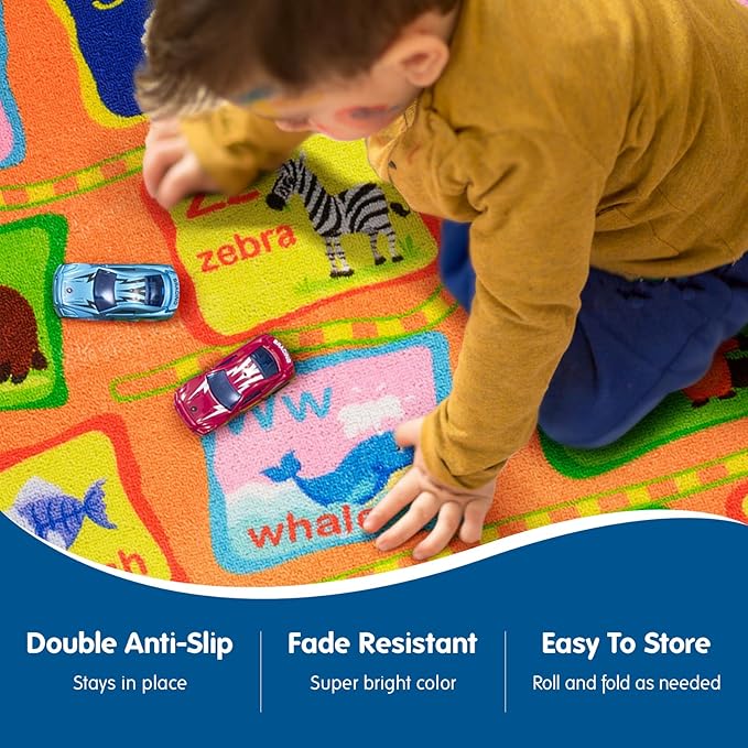 Kid ABC Rug 39x59 inches,Alphabet Rug Non Slip Colorful Kids Rug,abc Kids Carpet Children Educational Learn Fun Rug,abc Mat for Kids Babies Toddler Kids Area Rug for Nursery Daycare Playroom Classroom