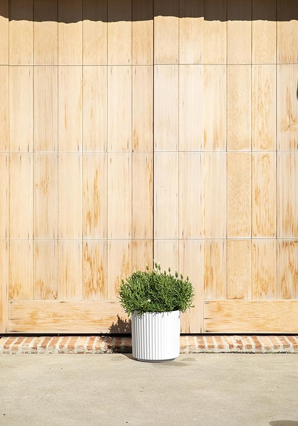 Veradek Demi Series Round Planter for Porch, Patio, Backyard | Durable Plastic-Concrete Material | Modern Décor for Tall Plants, Flowers