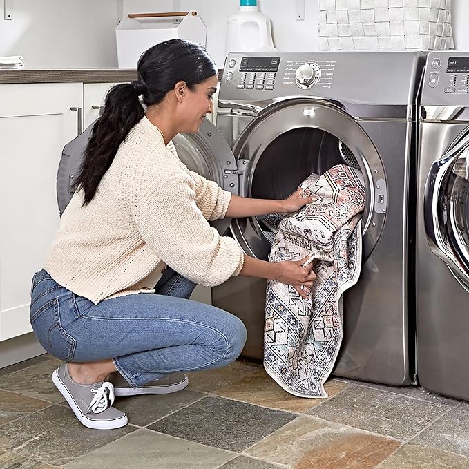 nuLOOM Leighton Machine Washable Southwestern Medallion Ultra Thin Runner Rug, 2' 6" x 10', Beige