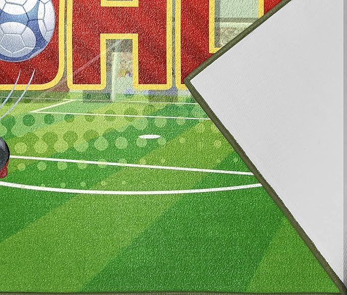 Jay Franco Disney Mickey Mouse Strike, Curve, Goal Kids Room Rug - Large Area Rug Measures 4 x 5 Feet (Offical Disney Product)