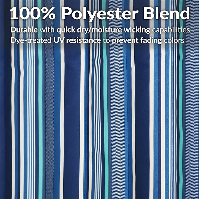 Sunnydaze Quilted Outdoor Hammock with Spreader Bars - Heavy-Duty 450-Pound Capacity Double Hammock for Outside - Breakwater Stripe
