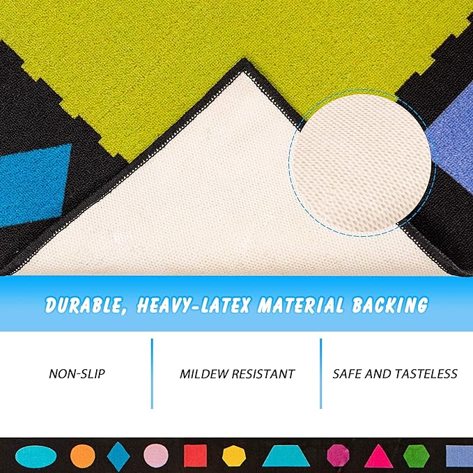 Booooom Jackson Classroom Rug, Large ClassroomSeating Rug 7'5"x13'Classroom Carpet with Non-Slip Backing, Elementary Classroom Area Rug Preschool Rug
