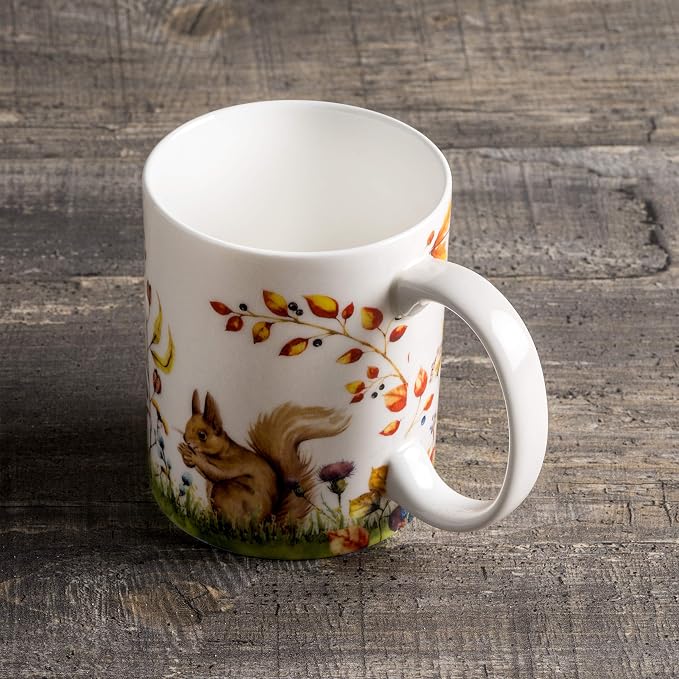 Maison d' Hermine Coffee Mug with Handles Tea Cups (12 Ounce, Pack of 1) | Fine Bone China Coffee Mugs for Hot Beverages Cappuccino Latte Home Restaurant Hotel Spring Summer -Sous-Bois - Sous-Bois