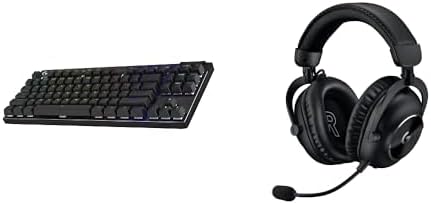 Logitech G Pro X TKL Lightspeed Wireless Gaming Keyboard, Linear + G Pro X 2 Lightspeed Wireless Gaming Headset Bundle - Black