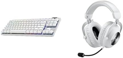 Logitech G Pro X TKL Lightspeed Wireless Gaming Keyboard, Tactile + G Pro X 2 Lightspeed Wireless Gaming Headset Bundle - White