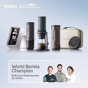 OutIn Nano Portable Electric Espresso Machine, Travel Coffee Maker | Self-Heating USB-C Car Coffee Maker for Ground Coffee & NS Capsules, Ideal for Camping, RV, Hiking and Office, Pearl White