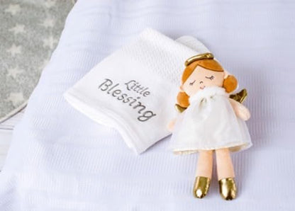 Baby Starters Plush 11 inch Angel Snuggle Buddy Baby Doll, Stella, White and Gold