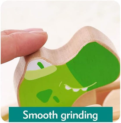 Baby Gift Wooden Toddler Pull Toy, Crocodile Drum Tapping Children's Toy, Baby dragging and Learning to Walk, Rope Traction Rope Crawling for Toddlers Ages 1+