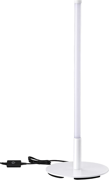 EDISHINE LED Table Lamp, Minimalist Desk Lamps for Home Office, White | Dimmable, 3 Color Temperature, Power Cord Touch Switch, Metal Finish, Ideal for Bedroom, Living Room
