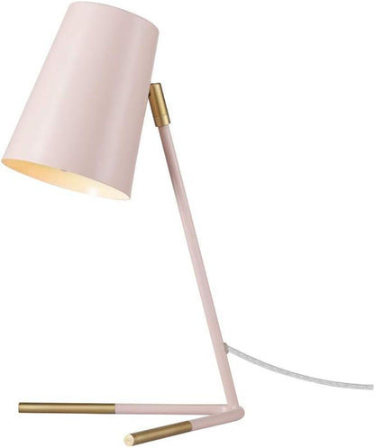 Globe Electric 67338 Novogratz x Globe Dobby 16" Desk Lamp, Matte Rose, Matte Gold Legs, Clear Cord, in-Line On/Off Switch, Pink