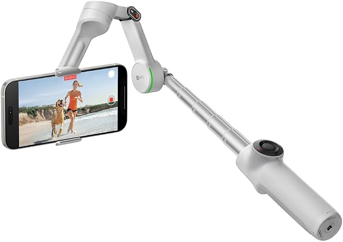 Insta360 Flow 2 PRO Gimbal Stabilizer for Smartphone, AI-Powered Tracking, 3-Axis Stabilization, Built-in Tripod, Portable & Foldable, Deep Track 4.0 Auto Tracking Phone Stabilizer Creator - Gray