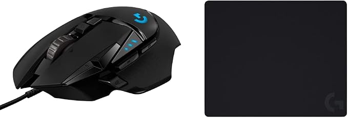 Logitech G502 Hero Wired Gaming Mouse + G440 Hard Gaming Mouse Pad Bundle - Black
