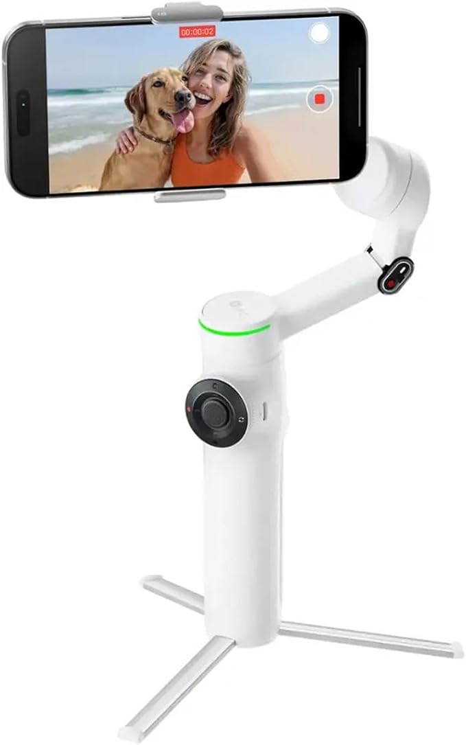 Insta360 Flow 2 Pro 3-Axis AI-Powered Smartphone Gimbal Stabilizer Tracker Bundle, Summit White