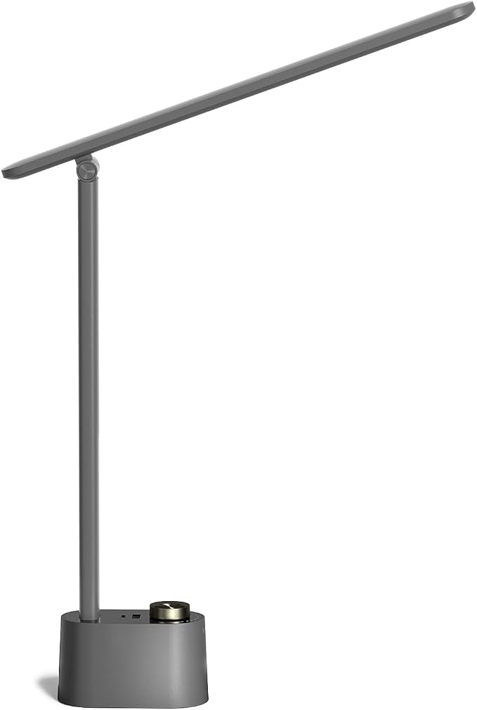 Honeywell HWT-H01 LED Desk Lamp Stepless Dimmable Table Lamp with USB A+C Dual Charging Port Eye-Caring Foldable Desk Light with 3 Color Modes for Home Office Bedroom Reading Study Sunturalux (Gray) | Sunturalux Eye Protection Light with Charging Ports...