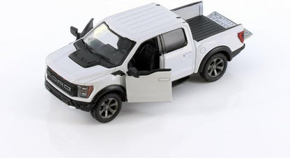 KiNSMART - 2022 Ford F-150 Raptor 5" 1:46 Scale Die Cast Model Toy Truck (White)