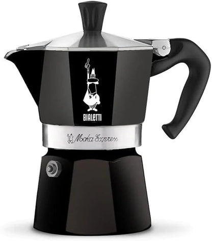 Bialetti Moka Express Iconic Italian Stovetop Espresso Maker (Black, 6 Cups)