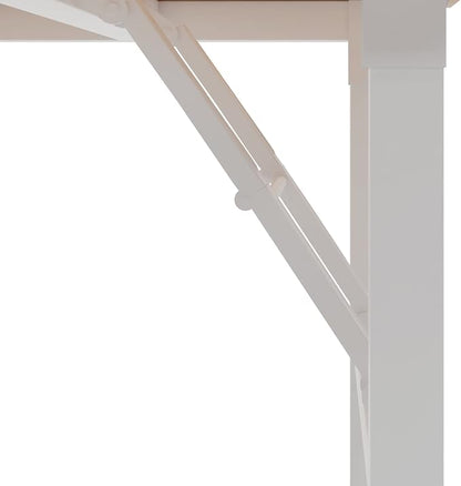 Need Office Computer Desk 47.2x23.6 in Sturdy Folding Laptop Table Teak | White Frame Writing Gaming Work Table/Foldable Home Office Desk/Sewing Table, No Assembly Required
