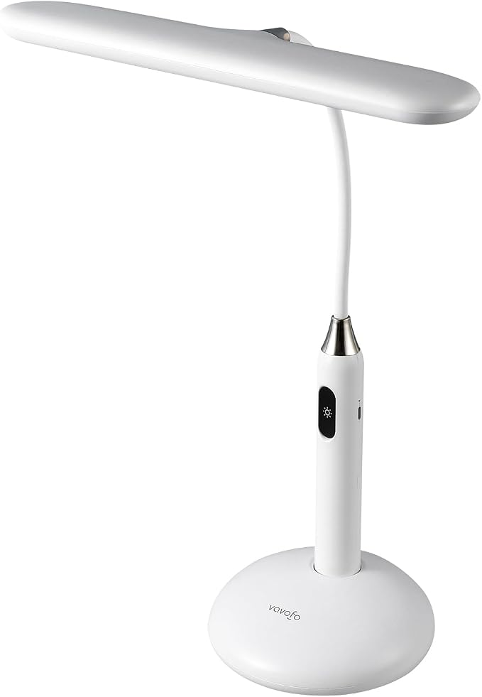 VAVOFO LED Desk Lamp 6778B - Touch Control, Adjustable 2700-7000K Color Temperature, 700 Lumens, 360° Flexible Gooseneck, USB-C Charging, 2.5hrs Cordless, Eye-Caring Light (White)