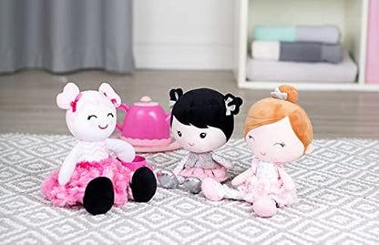 Baby Starters Plush 11 inches Snuggle Buddy Baby Doll, Marisa with Chevron Stripes, Pink