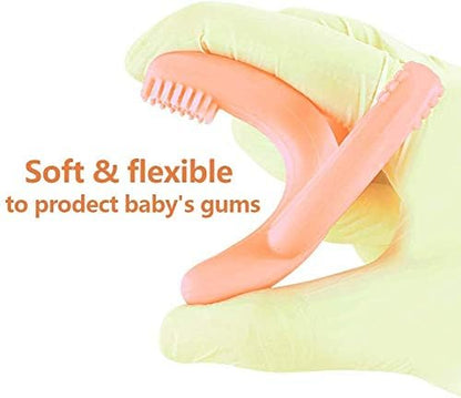 Cactus Teether, Baby Teething Toys for Babies, Self-Soothing Pain Relief Soft Baby Toothbrush for Babies, Toddlers, Infants, Boy and Girl, Natural Organic BPA Free(Peachy)