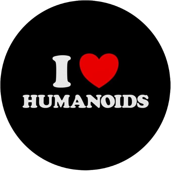 Humanoid Heart Funny Cute Embodied AI Bot Robot Being Fan PopSockets Adhesive PopGrip