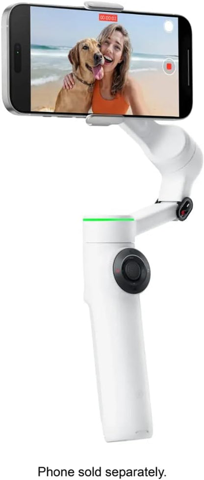 Insta360 Flow 2 Pro 3-Axis AI-Powered Smartphone Gimbal Stabilizer Tracker Bundle, Summit White