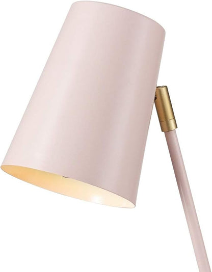 Globe Electric 67338 Novogratz x Globe Dobby 16" Desk Lamp, Matte Rose, Matte Gold Legs, Clear Cord, in-Line On/Off Switch, Pink