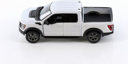 KiNSMART - 2022 Ford F-150 Raptor 5" 1:46 Scale Die Cast Model Toy Truck (White)