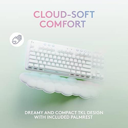 Logitech G715 Wireless Mechanical Gaming Keyboard - White Mist | LIGHTSYNC RGB, Lightspeed wireless, mechanical linear switches, keyboard palm rest, PC/Mac compatible