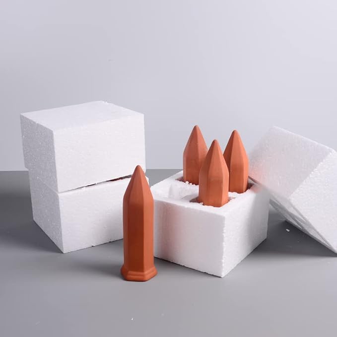 B SEPOR Ceramic Plant Waterer Terracotta Self Watering Spikes for Vacation or Holiday Water Devices for Small Plants(4Pack Small)