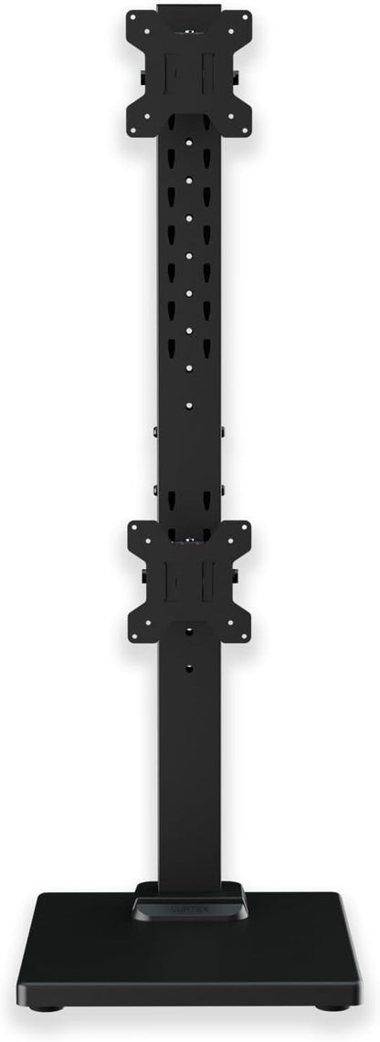 Suptek Dual Monitor Stand with Base Vertical Stack Screen Free-Standing Monitor Riser Fits Two Screen Max 36" & One Screen Max 43" with Swivel, Tilt, Height Adjustable,50,75 and 100mm Vesa Base Stand