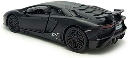Lamborghini Matt Black Aventador LP 700-4 1:38 5" Pull Back Diecast Car
