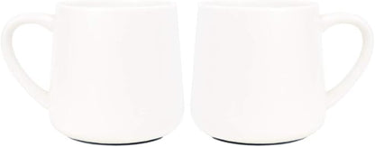 Bosmarlin Glossy Ceramic Coffee Mugs Set of 2, Tea Cup for Office and Home, 18 oz, Suitable for Dishwasher and Microwave(White, 2)