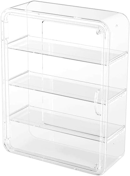 BOHOIDEE 4 Tiers Clear Display Case for Figures, Acrylic Storage Organizers Box with Magnetic Door, Wall-Mounted Dustproof Showcase for Collectibles Action Figure