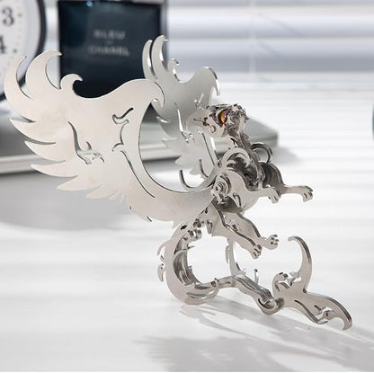 3D Metal Puzzles Toys The Meow Meow Family King and Princess Cat DIY Handmade Assembled Model Kits Ornaments Christmas New Year and Birthday Gifts for Adult (Princess Cat Silver)