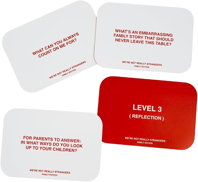 WE'RE NOT REALLY STRANGERS Family Edition Card Game - 150 Conversation Cards for Adults, Teens, and Families - for a Fun & Memorable Family Game Night, Ages 15+, 2-6 Players