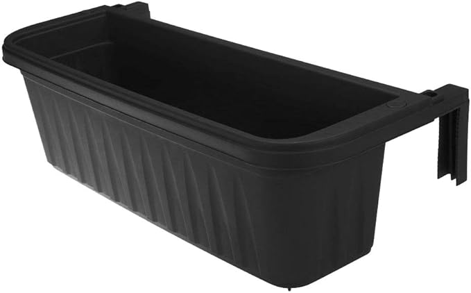 Apollo Exports International 24" Adjustable Railing Planter, Black