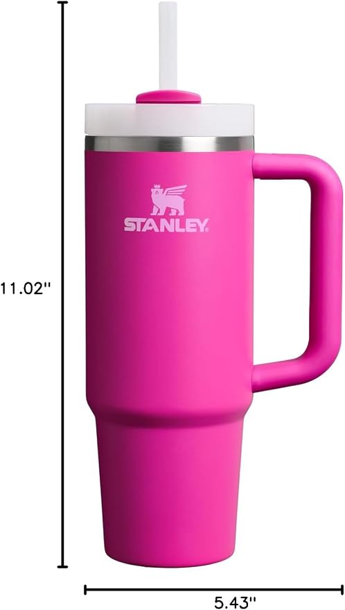 STANLEY Quencher H2.0 Flow State Tumbler, 30 oz, Violet Blossom | Handle and Straw | 3-Position Lid | Cup Holder Compatible for Travel | Insulated Stainless Steel Cup | BPA-Free