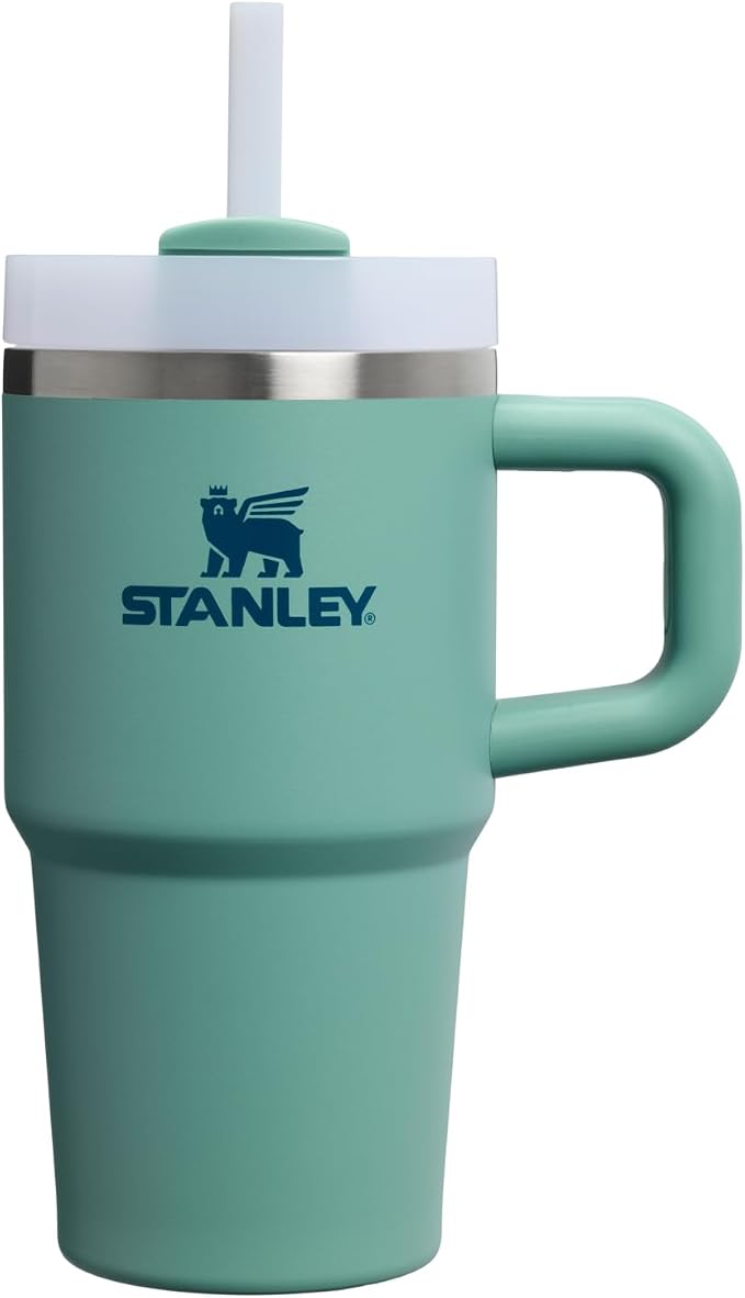 STANLEY Quencher H2.0 Flow State Tumbler, 20 oz, Spring Green | Handle and Straw | 3-Position Lid | Cup Holder Compatible for Travel | Insulated Stainless Steel Cup | BPA-Free