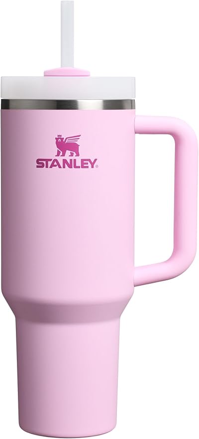 STANLEY Quencher H2.0 Flow State Tumbler, 40 oz, Cherry Blossom | Handle and Straw | 3-Position Lid | Cup Holder Compatible for Travel | Insulated Stainless Steel Cup | BPA-Free