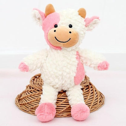 YUKOUQIAN Cow Stuffed Animal Cow Plush Doll Toy 15.7 inch for Girls Boys (Stand Cow pink15.7)